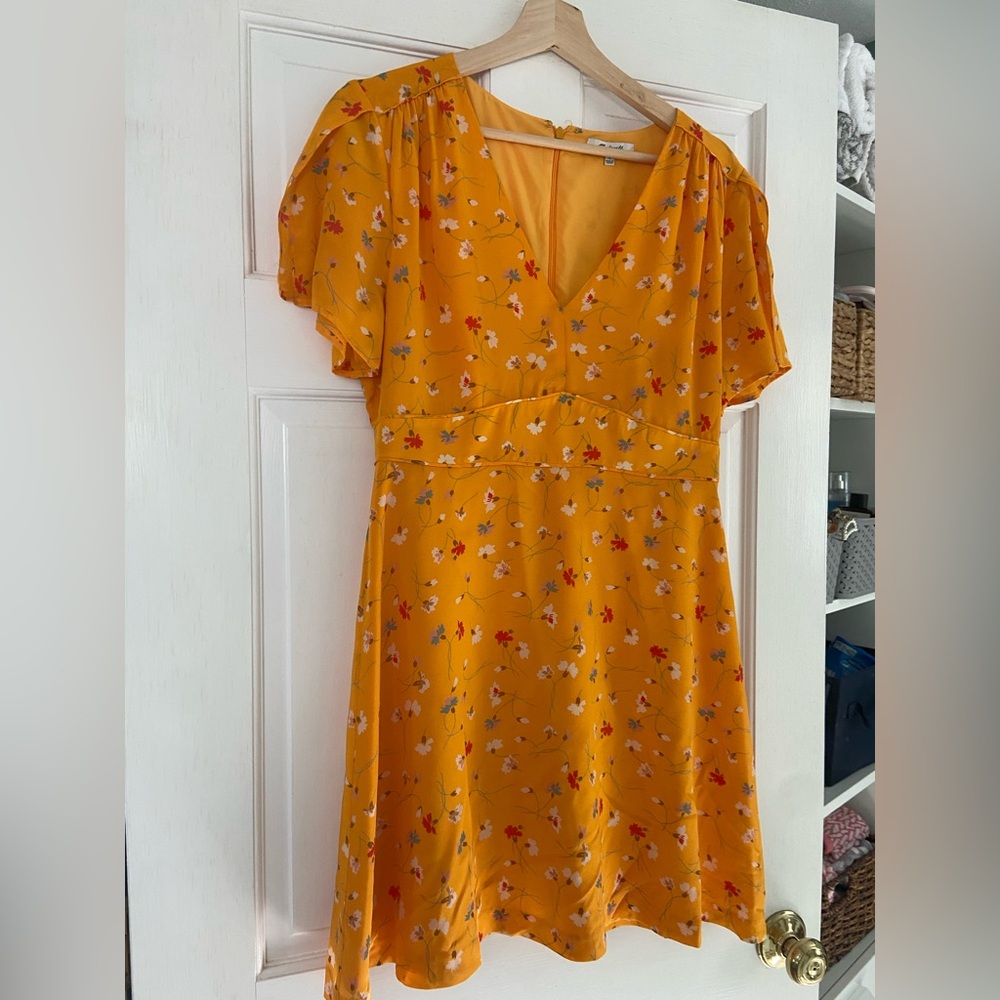 Madewell Yellow Flutter Sleeve Sundress